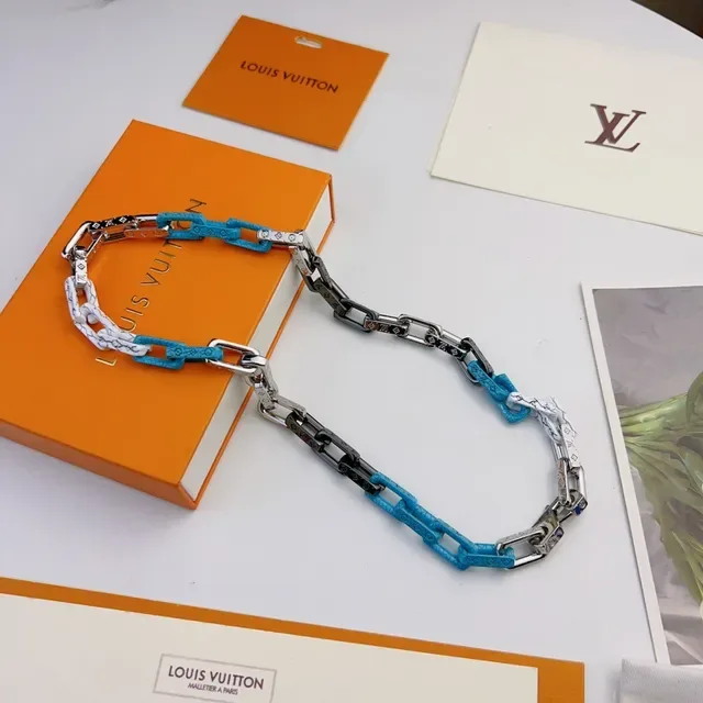 路易威登 Chain Reaction 蓝白树脂链条项链 5