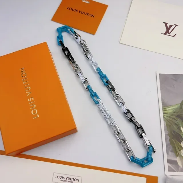 路易威登 Chain Reaction 蓝白树脂链条项链 6