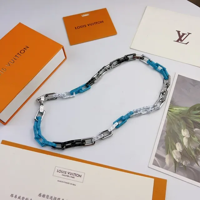 路易威登 Chain Reaction 蓝白树脂链条项链 7