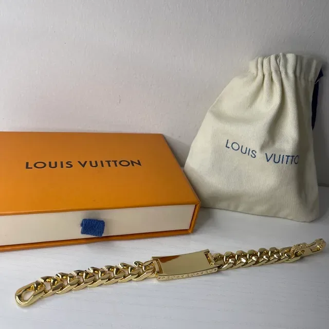 Pulsera Louis Vuitton Chain Reaction de tono dorado con eslabones curb 6
