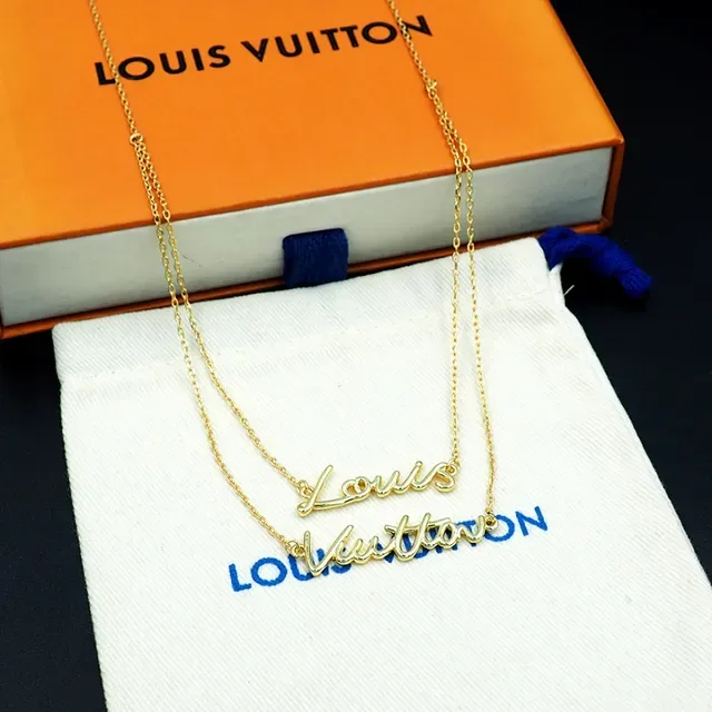 Louis Vuitton Cursive Script Pendant Necklace 2
