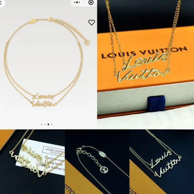 Louis Vuitton Cursive Script Pendant Necklace 10