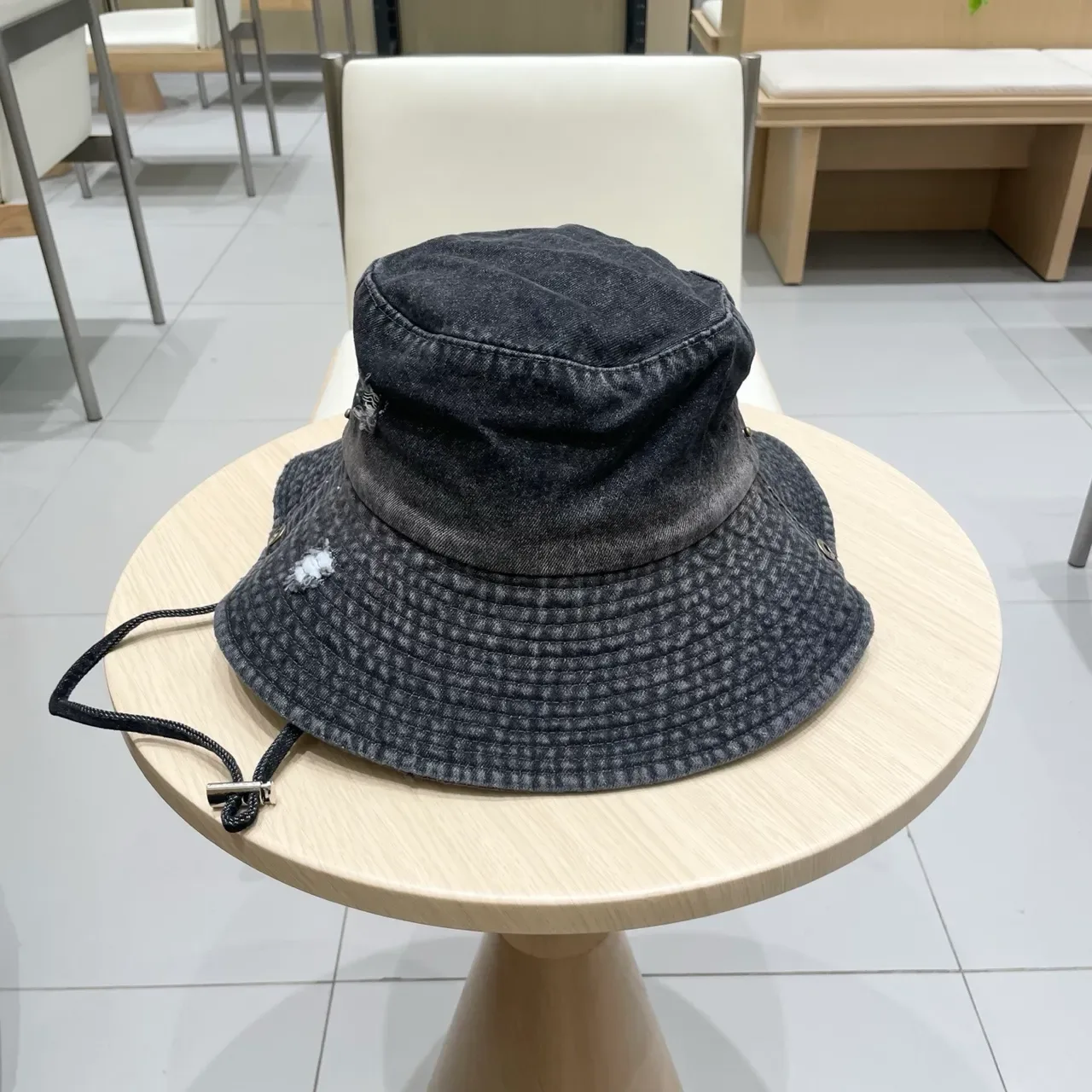 Louis Vuitton Distressed Denim Embroidered Monogram Bucket Hat 8