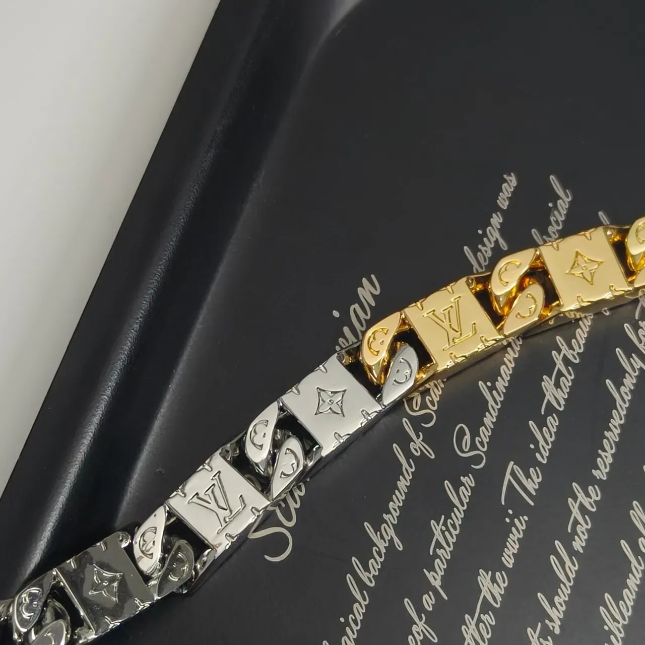 Louis Vuitton Gold Silver Monogrammed Two-Tone Bracelet 3