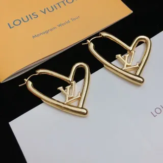 Louis Vuitton أقراط دائرية على شكل قلب مونوغرام