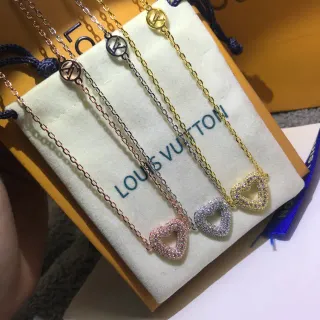 Louis Vuitton দিল সোনা গোলাপি প্যাভে-ক্রিস্টাল দিল পেন্ডেন্ট সিলহুয়েট হার