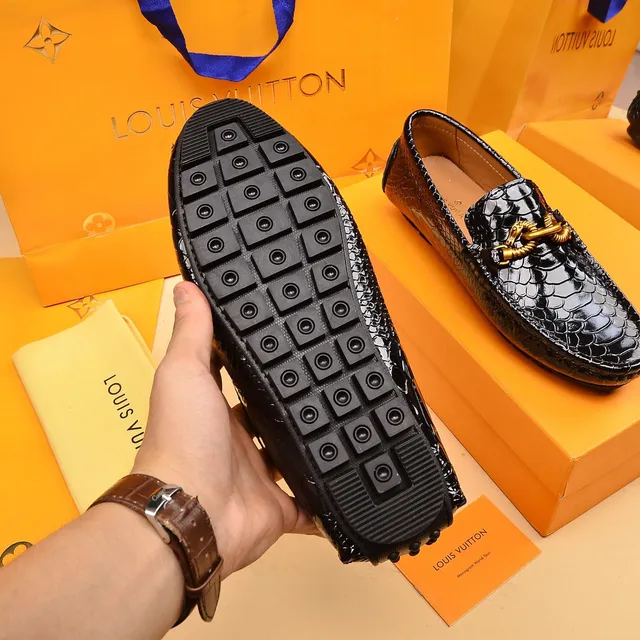 Louis Vuitton Horsebit Loafer Black Patent Python Leather Loafers 5
