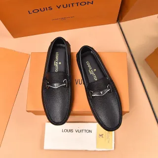 Louis Vuitton Horsebit Loafer কালো দানাযুক্ত চামড়া লোঅফার