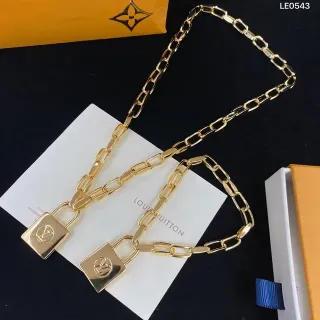 Louis Vuitton Lock It Corrente duplo cadeado dourado