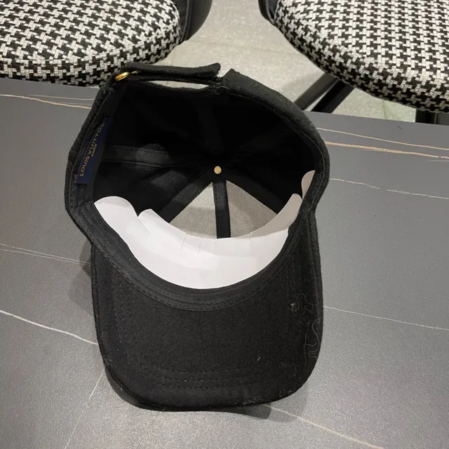 Louis Vuitton boné de beisebol de lã com patch de logo 4