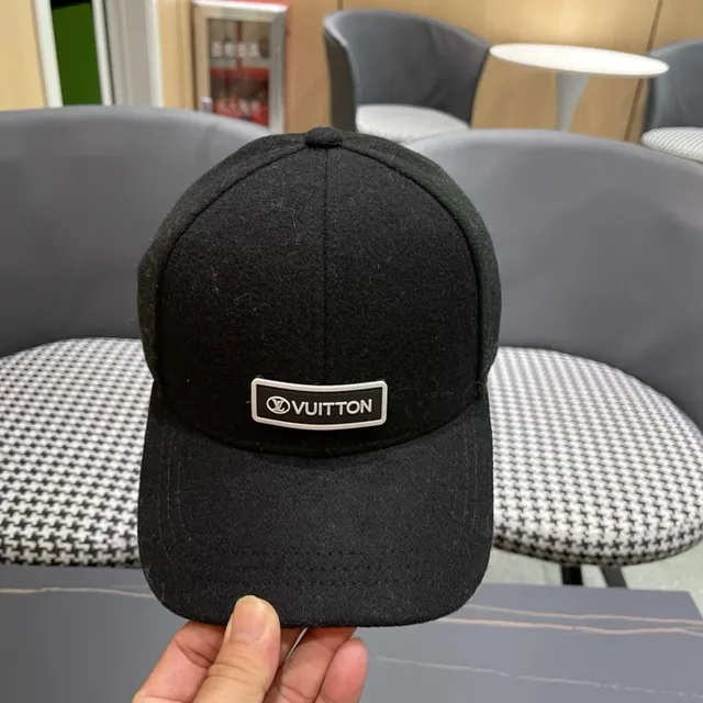 Louis Vuitton boné de beisebol de lã com patch de logo 6