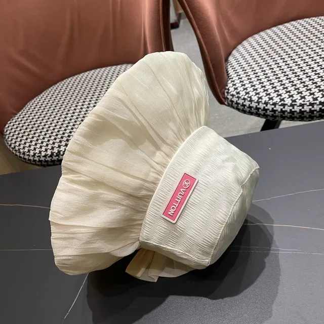 Louis Vuitton Logo Plaque Pleated Ruffled Bucket Hat 2