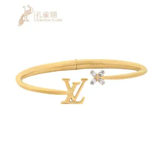 Louis Vuitton LV Butterfly ذهبي شفاف مفتوح سوار