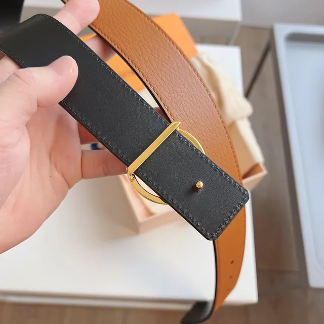 Louis Vuitton LV Circle Brown Black Circular Monogram Buckle Grained Leather Belt 4