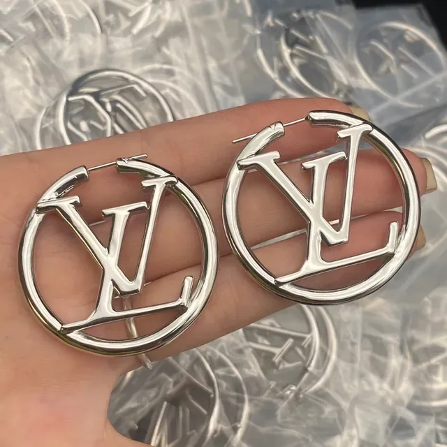 Louis Vuitton LV Circle Hoop Silver-Tone Earrings 2