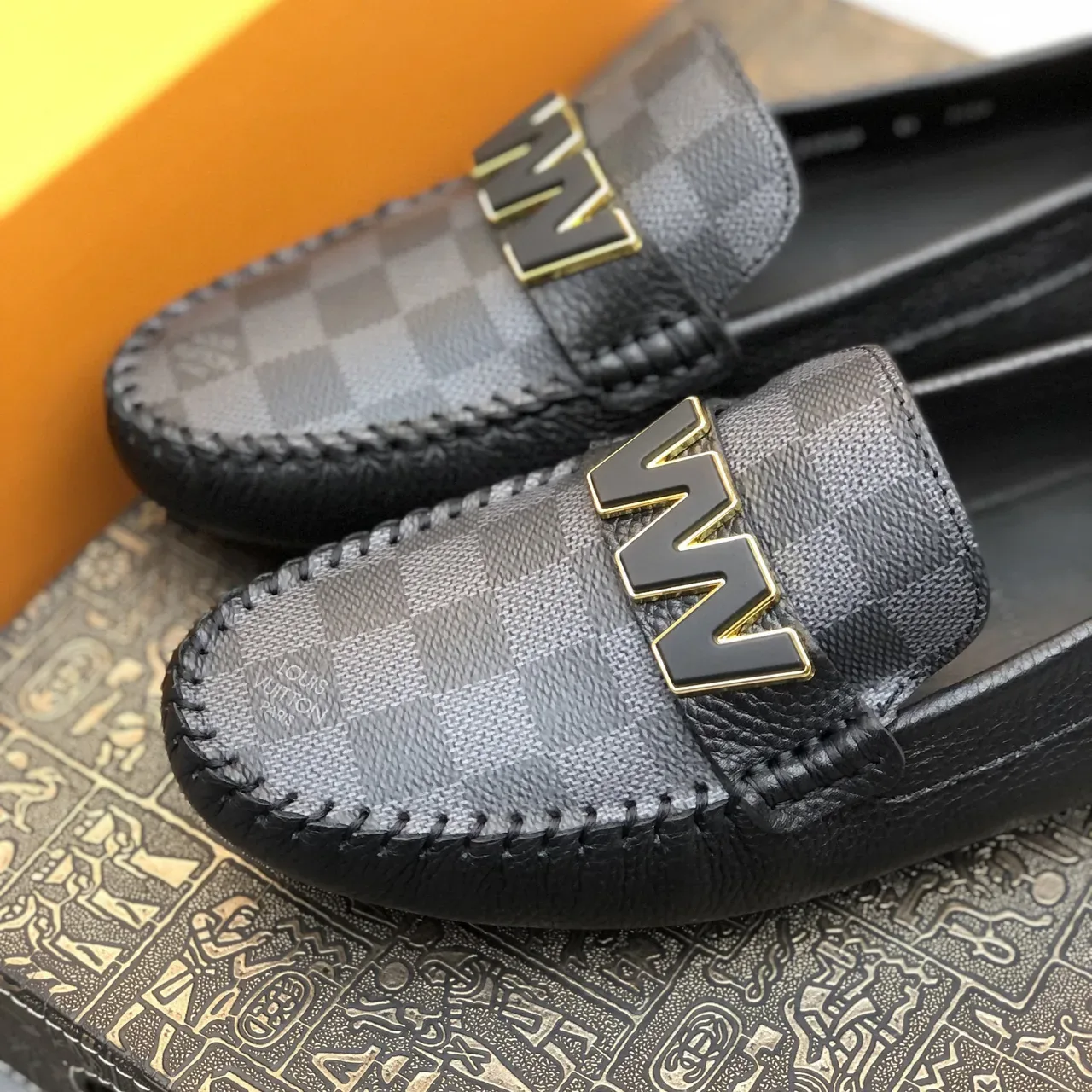 Louis Vuitton LV Loafer Damier Graphite Black Leather Loafers 5