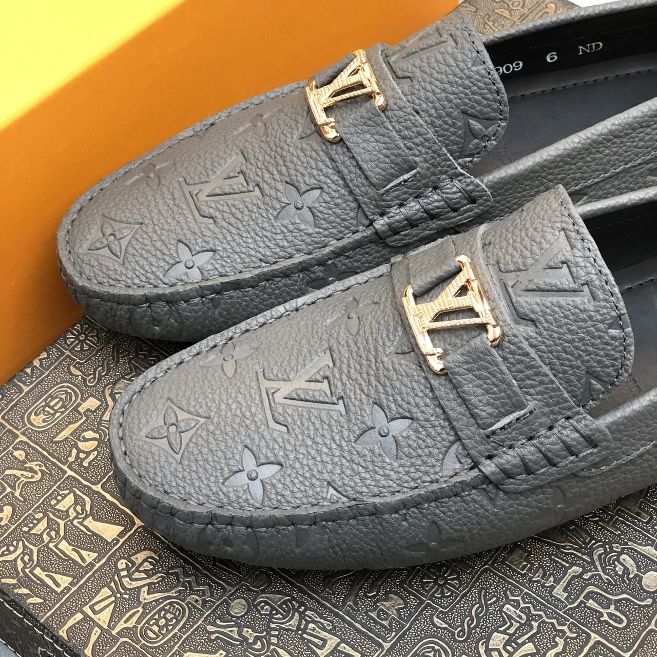 Louis Vuitton LV Loafer Gray Monogram Leather Loafers 5