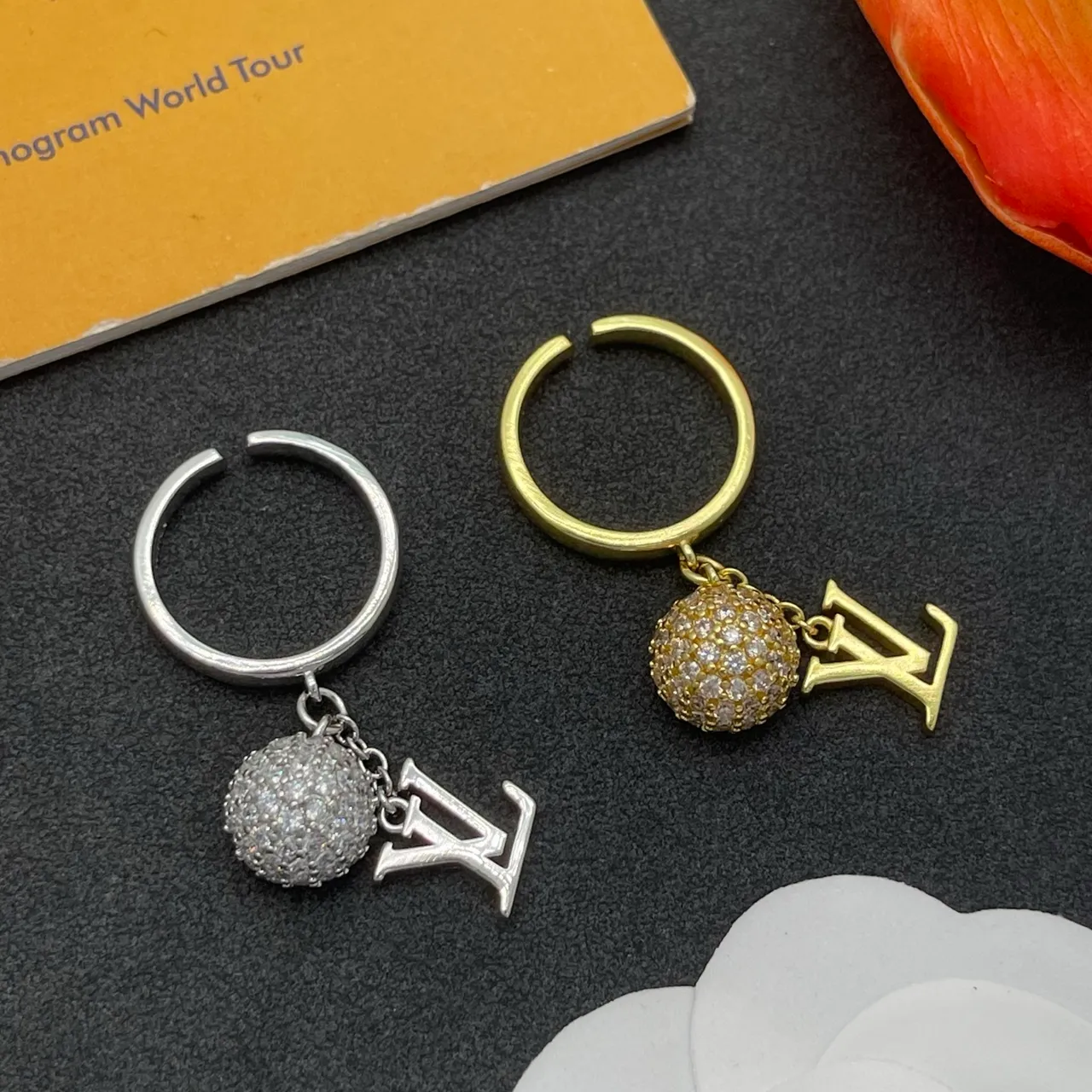 Louis Vuitton LV Monogram and Pavé Crystal Sphere Ring 2