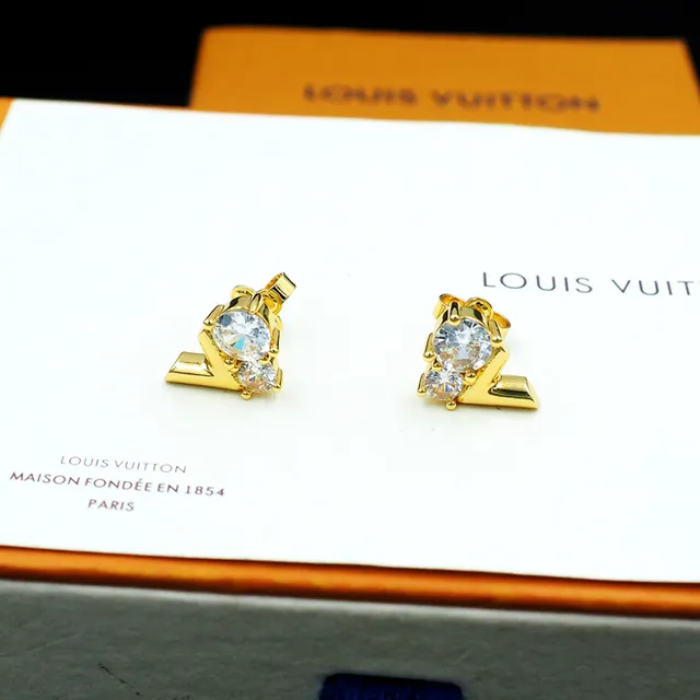 Louis Vuitton LV Monogram Crystal Stud Earrings 5