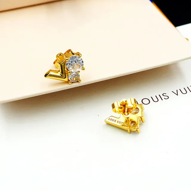 Louis Vuitton LV Monogram Crystal Stud Earrings 6