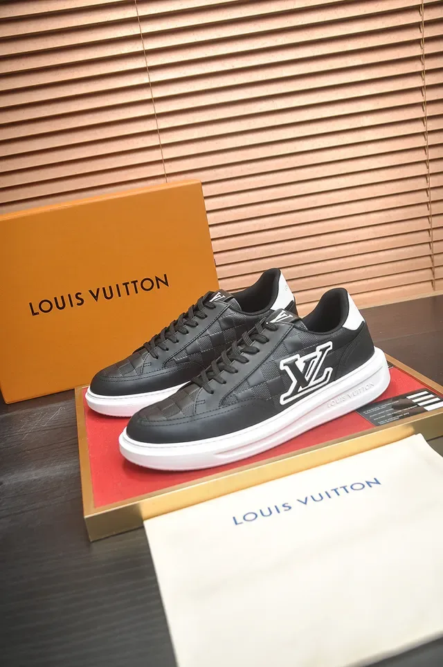Louis Vuitton LV Trainer Black White Low-Top Monogrammed Lifestyle Sneakers 4