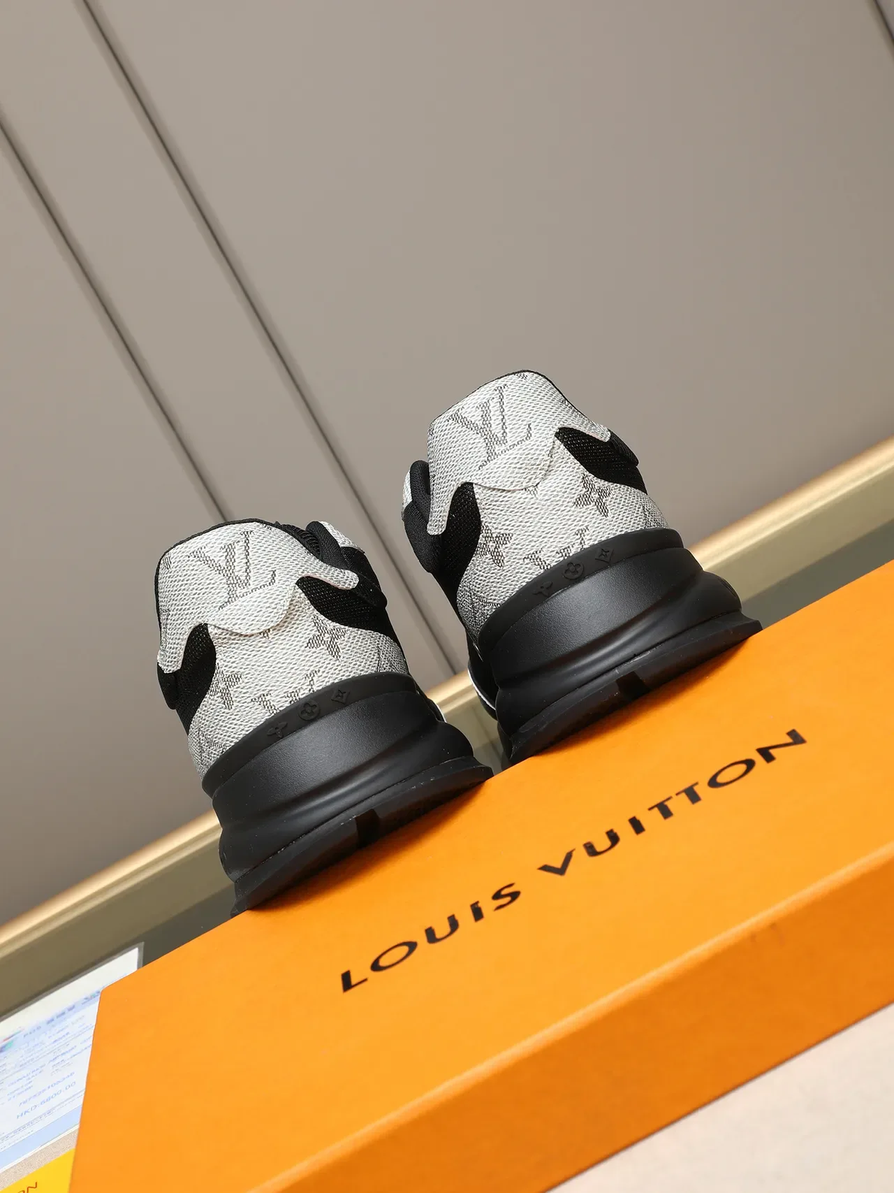 Louis Vuitton LV Trainer Black White Monogrammed Textile Mesh Overlay Chunky Sneakers 3