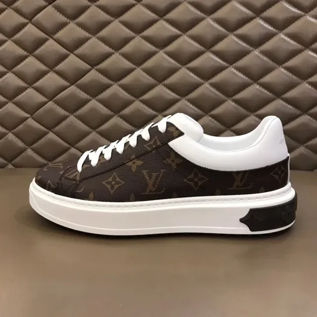 Louis Vuitton LV Trainer Brown White Monogram Canvas Platform Sole Lifestyle Sneakers 7