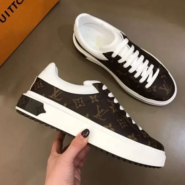 Louis Vuitton LV Trainer Brown White Monogram Canvas Platform Sole Lifestyle Sneakers 8