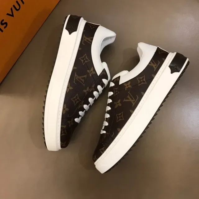 Louis Vuitton LV Trainer Brown White Monogram Canvas Platform Sole Lifestyle Sneakers 9