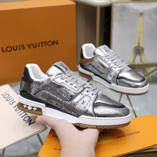 Louis Vuitton LV Trainer Plata Metálica Negra Zapatillas Lifestyle