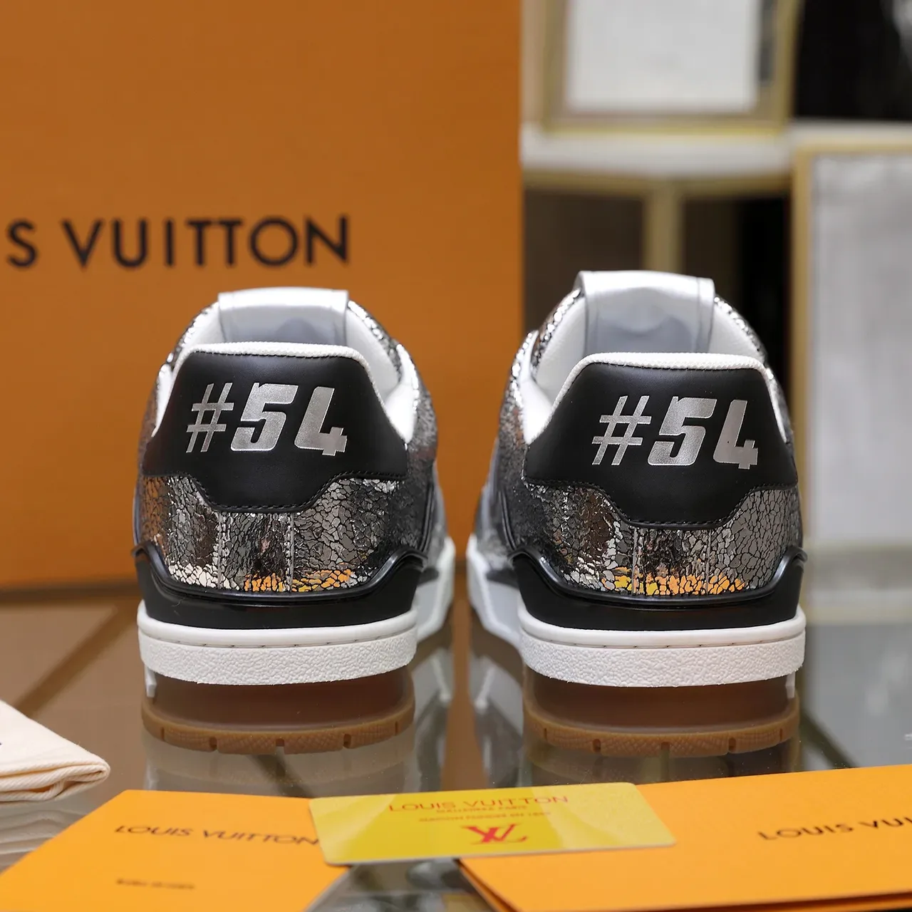 Louis Vuitton LV Trainer Metallic Silver Black Lifestyle Sneakers 5