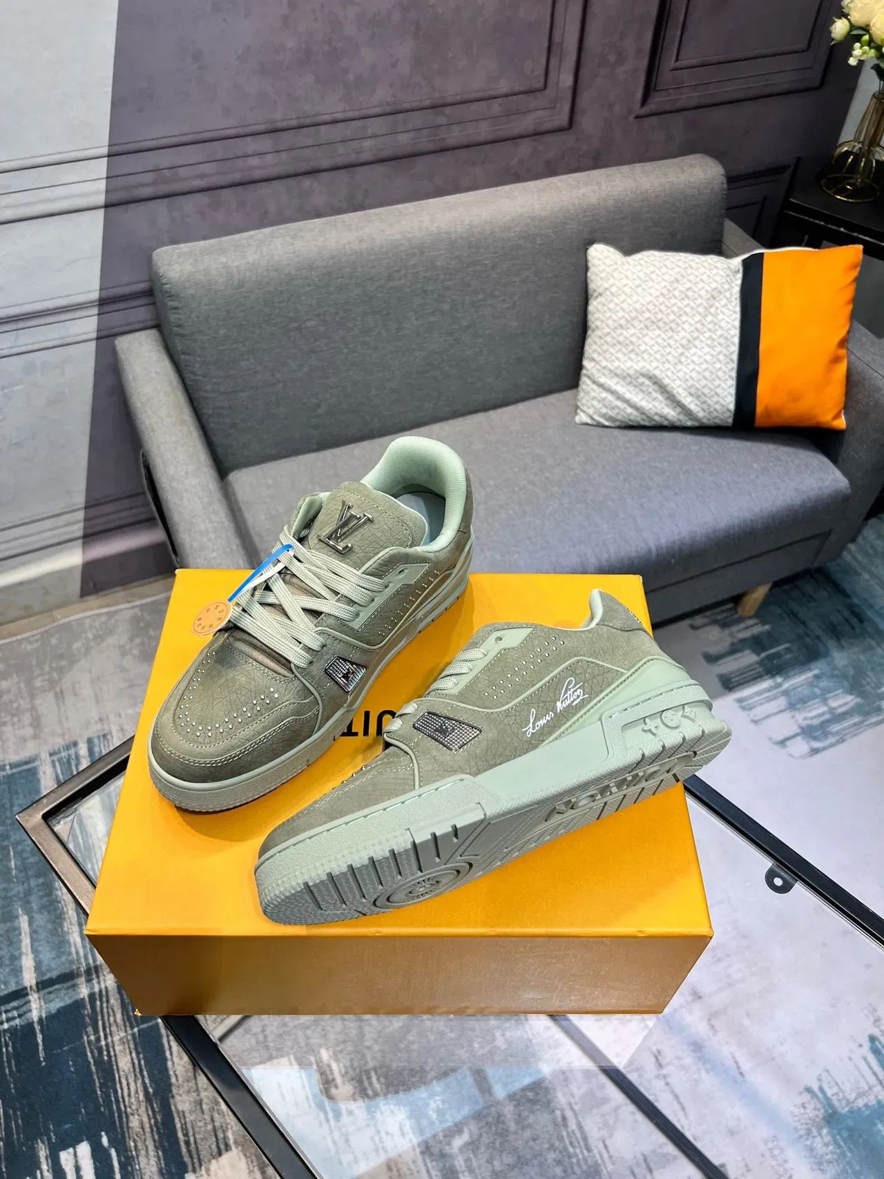 Louis Vuitton LV Trainer Zapatillas Estilo de Vida Verde Sage 4