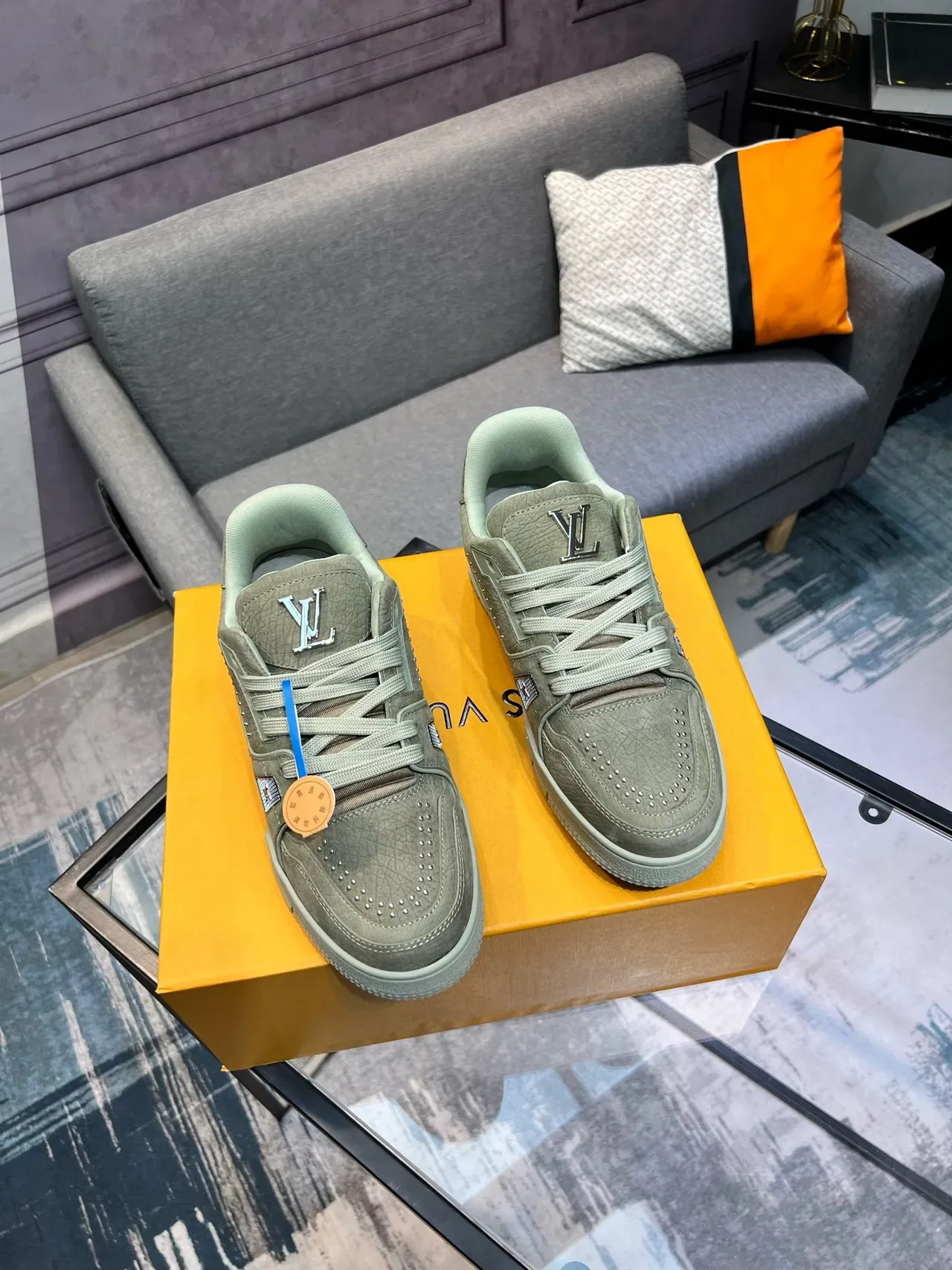 Louis Vuitton LV Trainer Zapatillas Estilo de Vida Verde Sage 5