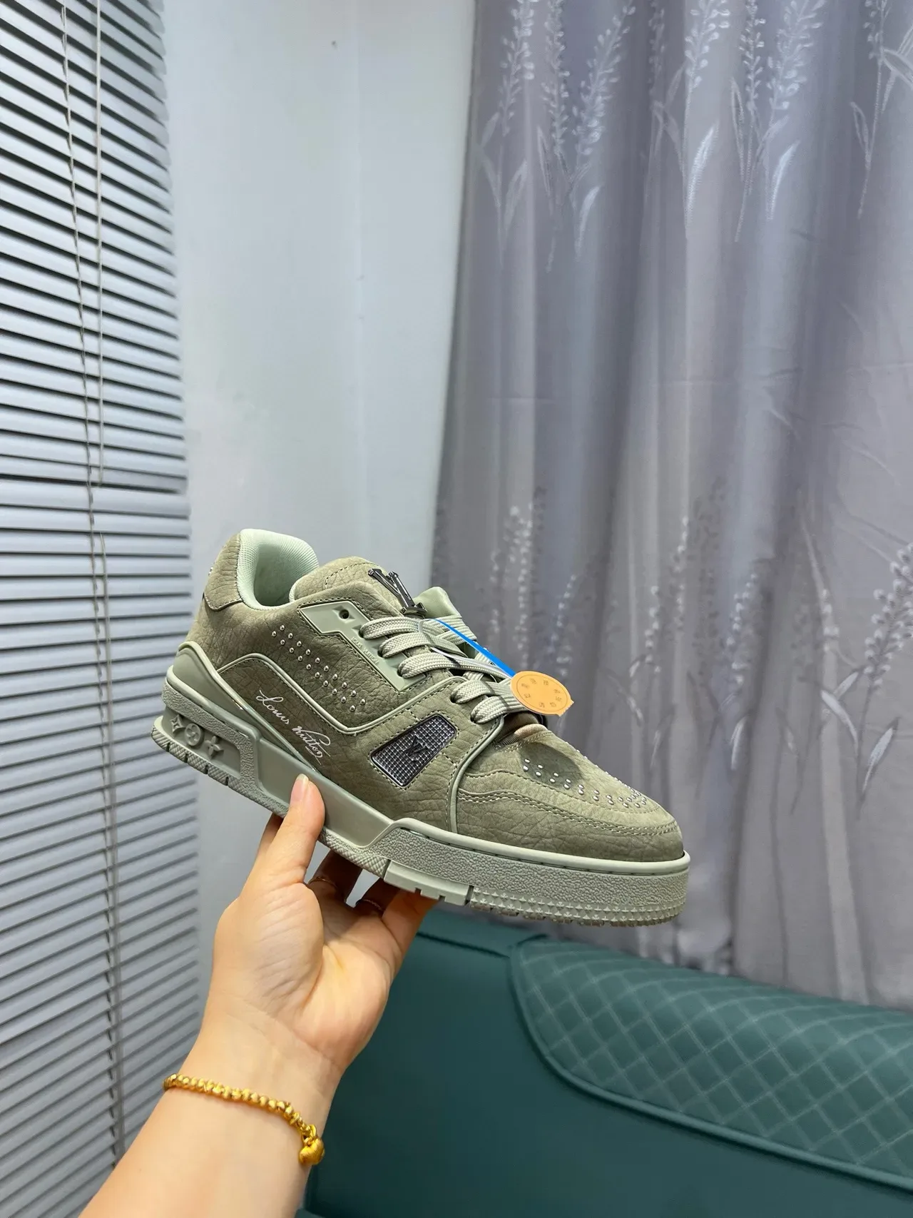 Louis Vuitton LV Trainer Zapatillas Estilo de Vida Verde Sage 6