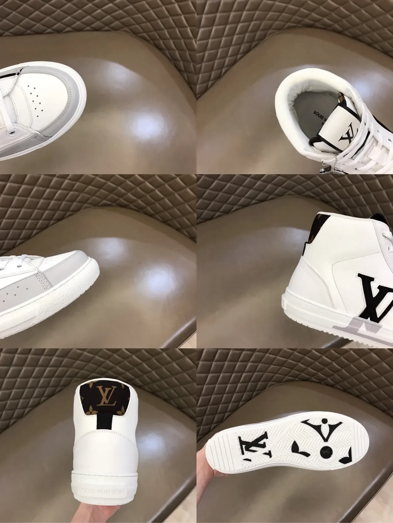 Louis Vuitton LV Trainer White Black High-Top Leather Lifestyle Sneakers 3