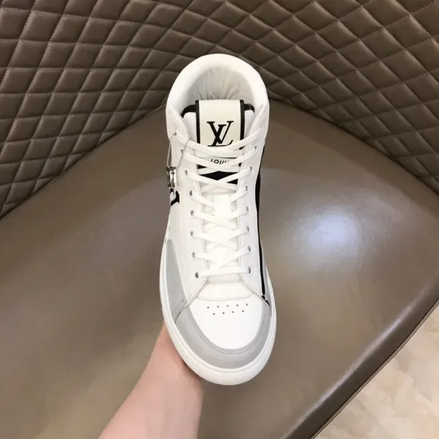 Louis Vuitton LV Trainer White Black High-Top Leather Lifestyle Sneakers 4