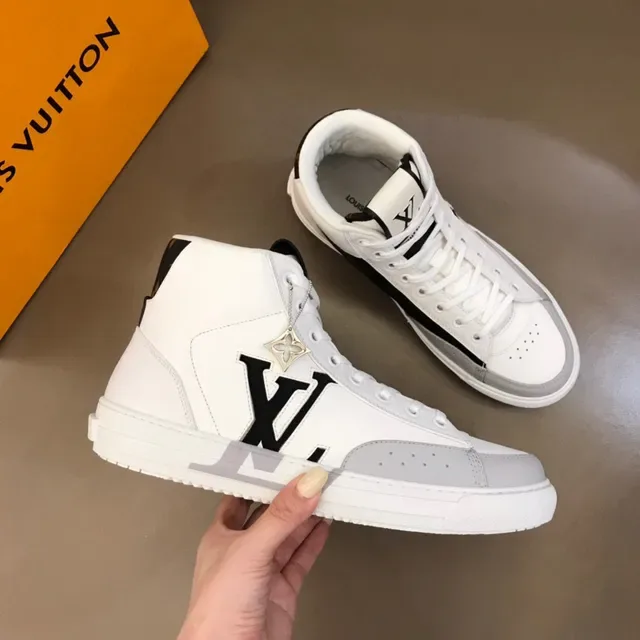 Louis Vuitton LV Trainer White Black High-Top Leather Lifestyle Sneakers 6