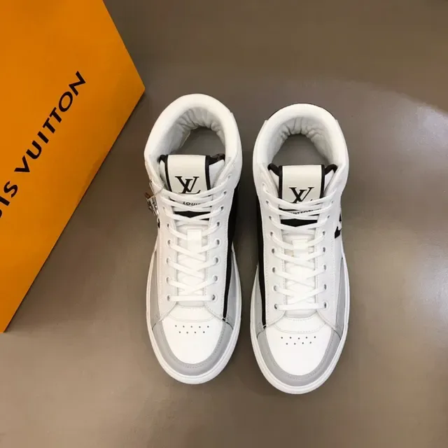 Louis Vuitton LV Trainer White Black High-Top Leather Lifestyle Sneakers 9