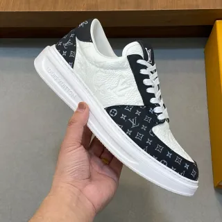 Louis Vuitton LV Trainer Zapatillas Lifestyle Blancas Negras Low-Top Monogram Paneladas