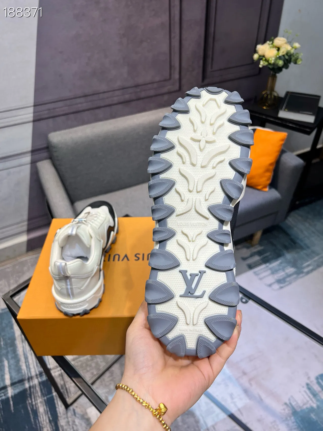 Louis Vuitton LV Trainer Blanc Semelle Noire Sculpted Wave Midsole Chaussures Chunky 3