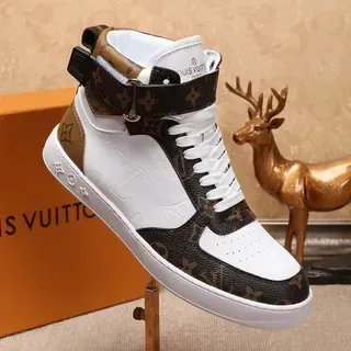 Louis Vuitton LV Trainer 白棕 高帮 印花涂层皮革 生活方式运动鞋