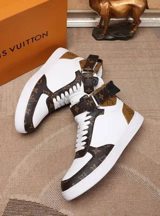 Louis Vuitton LV Trainer White Brown High-Top Monogram-Coated Leather Lifestyle Sneakers 6