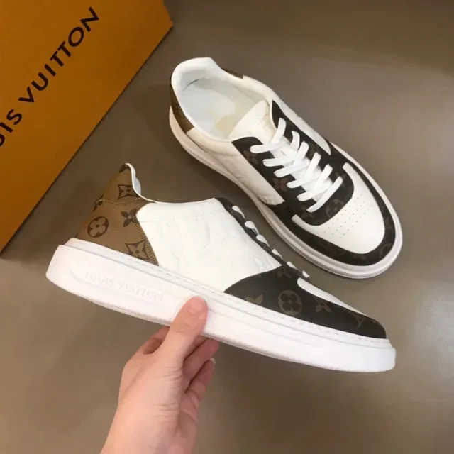 Louis Vuitton LV Trainer White Brown Monogram Canvas Embossed Leather Lifestyle Sneakers 7
