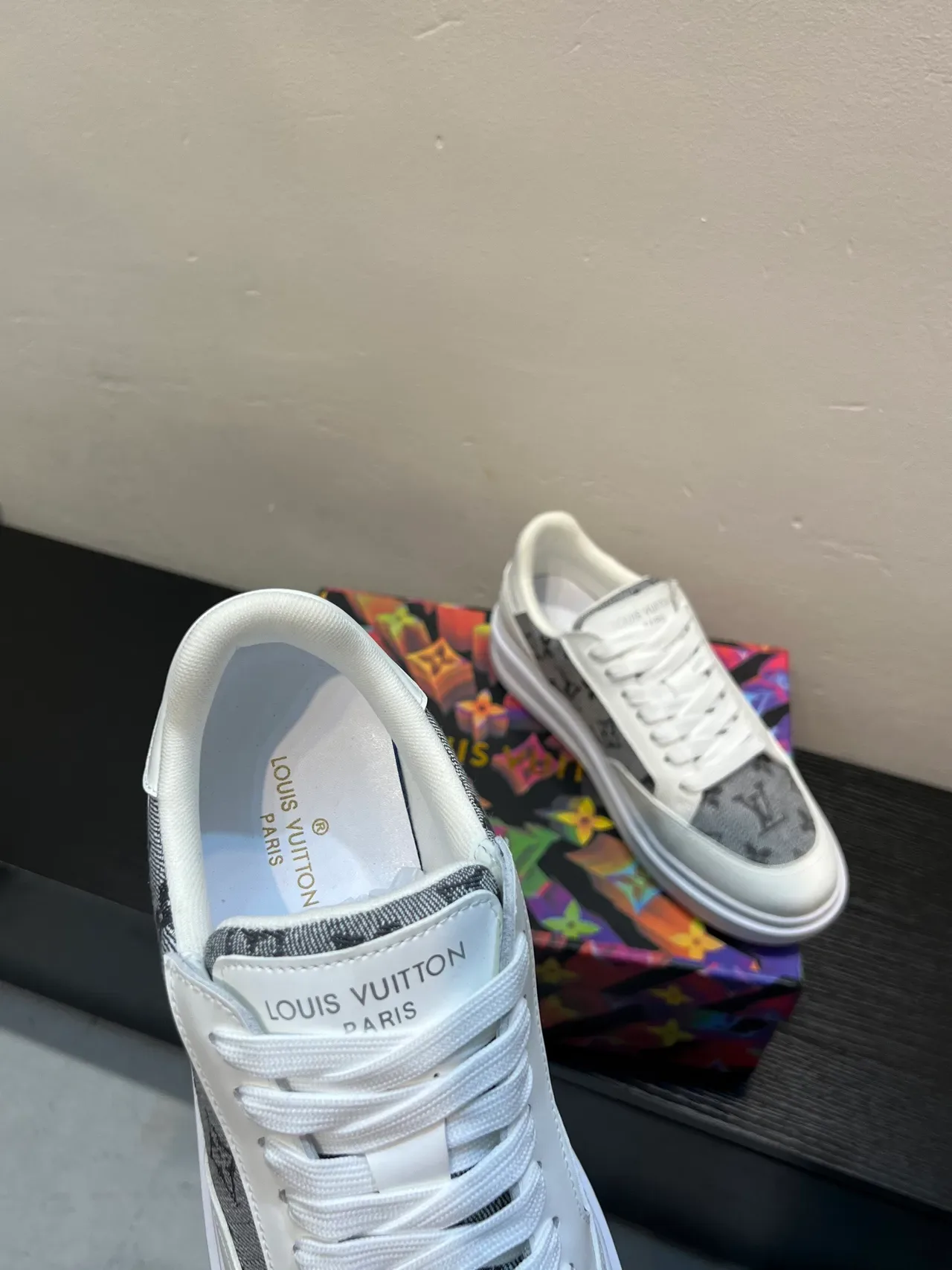 Louis Vuitton LV Trainer White Gray Low-Top Monogram Canvas Lifestyle Sneakers 6