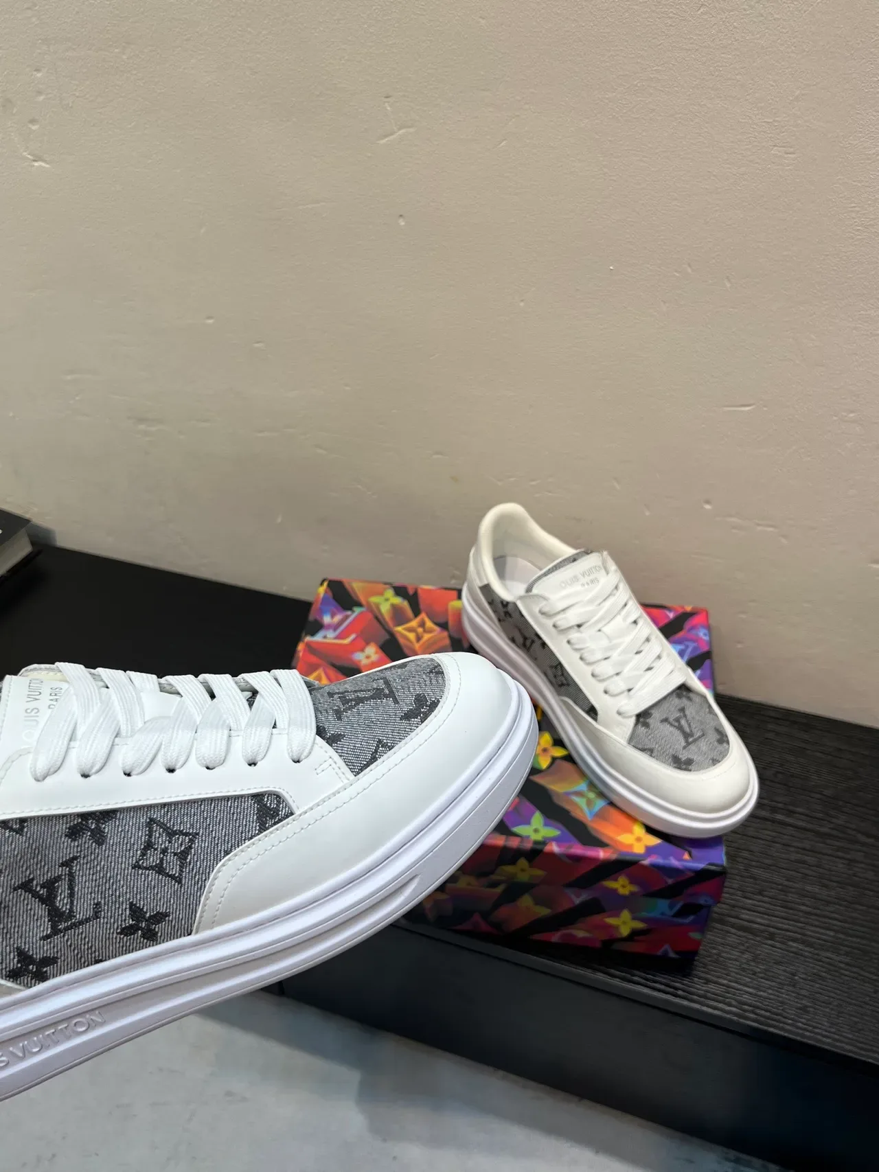 Louis Vuitton LV Trainer White Gray Low-Top Monogram Canvas Lifestyle Sneakers 7