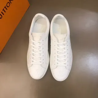 Louis Vuitton LV Trainer Branco Monograma Embossado Tênis Lifestyle Low Top