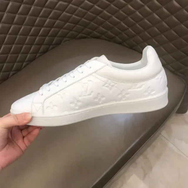 Louis Vuitton LV Trainer White Monogram-Embossed Low-Top Lifestyle Sneakers 4
