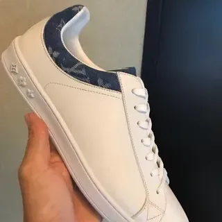 路易威登 LV Trainer 白海军 真皮鞋面 印花牛仔鞋跟标签 生活方式运动鞋
