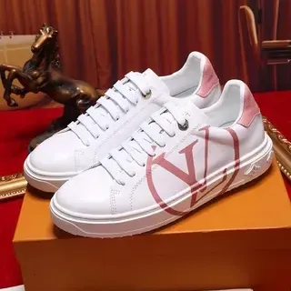Louis Vuitton LV Trainer 白色粉色 低帮 皮革鞋面 生活方式运动鞋