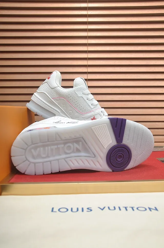 路易威登 LV Trainer 白色粉色 印花皮革鞋面 雕塑分层中底 生活方式运动鞋 3